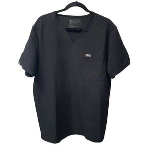Figs Technical Collection Chisec Mens Large Three Pocket Scrub Top Black